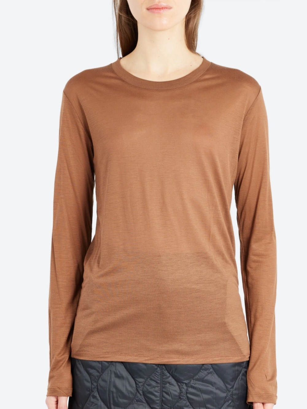 WinterSilks 70% Silk Long Sleeve Crewneck Top Sz M
